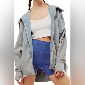 Free People Movement All Your Love Oversized Patchwork Hoodie Lunar Bloom Sz XS